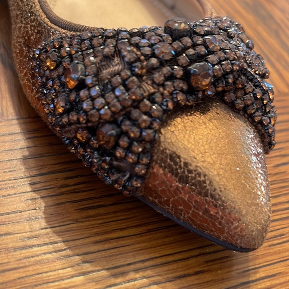 Tory Burch Vanessa Gold Bronze Flat - Picture 6 of 12